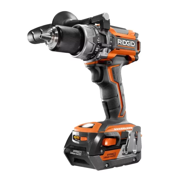 RIDGID 18-Volt Lithium-Ion Brushless 5-Tool Combo Kit with Bonus 1.5 Ah Battery (2-Pack)