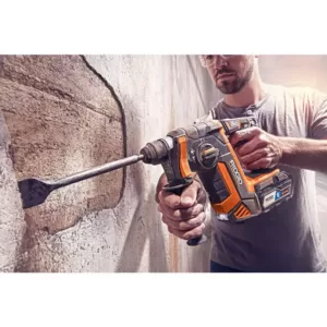 RIDGID 18-Volt OCTANE Brushless 1 in. SDS-Plus Rotary Hammer with 18-Volt 2.0 Ah Lithium-Ion Battery and Charger Kit