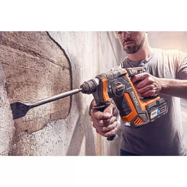 RIDGID 18-Volt OCTANE Cordless Brushless 1 in. SDS-Plus Rotary Hammer (Tool Only)