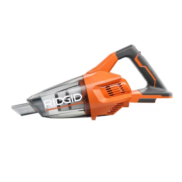 RIDGID 18-Volt Cordless Hand Vacuum (Tool Only) with Crevice Nozzle, Utility Nozzle and Extension Tube