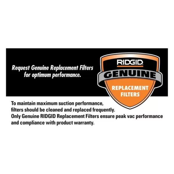 RIDGID Standard Pleated Paper Filter and Wet Application Foam Filter for 3 to 4.5 Gal. RIDGID Wet/Dry Shop Vacuums