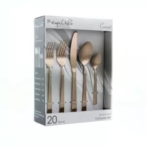 MegaChef Cravat 20-Piece Matte Rose Stainless Steel Flatware Set (Service for 4)