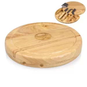 Picnic Time Buffalo Sabres 10.20 in. Natural Wood Cheese Board and Tool Set