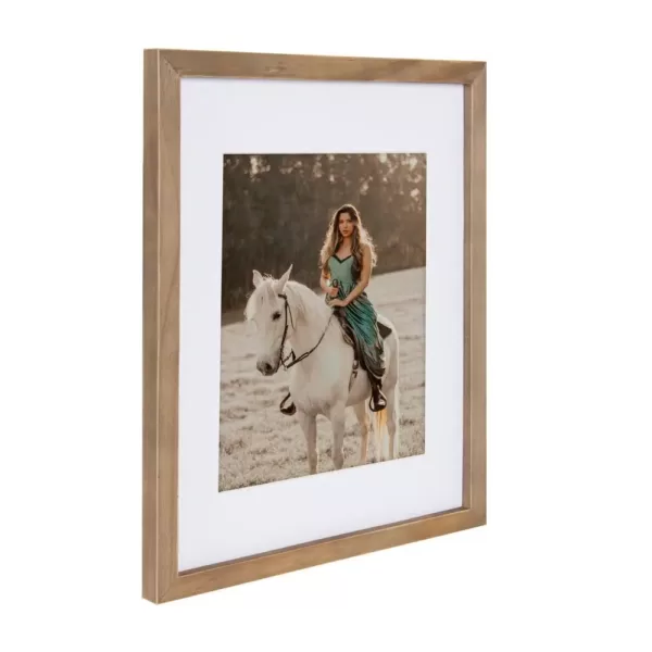 DesignOvation Gallery 11 in. x 14 in. Matted to 8 in. x 10 in. Rustic Brown Wood Picture Frame (Set of 4)