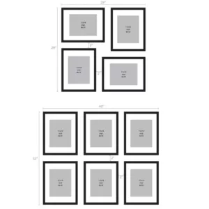 DesignOvation Gallery 11 in. x 14 in. Matted to 8 in. x 10 in. Rustic Brown Wood Picture Frame (Set of 4)