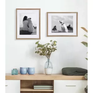 DesignOvation Gallery 14 in. x 18 in. Matted to 11 in. x 14 in. Rustic Brown Picture Frame (Set of 2)