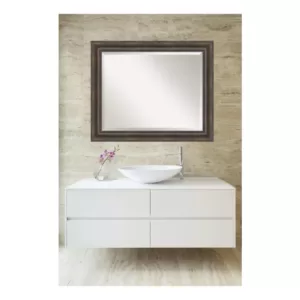 Amanti Art Rustic 34 in. W x 28 in. H Framed Rectangular Bathroom Vanity Mirror in Rustic Pine