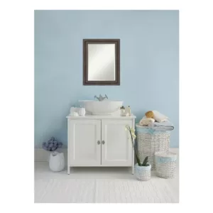 Amanti Art Rustic 23 in. W x 29 in. H Framed Rectangular Beveled Edge Bathroom Vanity Mirror in Rustic Pine