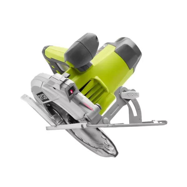 RYOBI 15 Amp Corded 7-1/4 in. Circular Saw with EXACTLINE Laser Alignment System, 24T Carbide Tipped Blade, Edge Guide and Bag