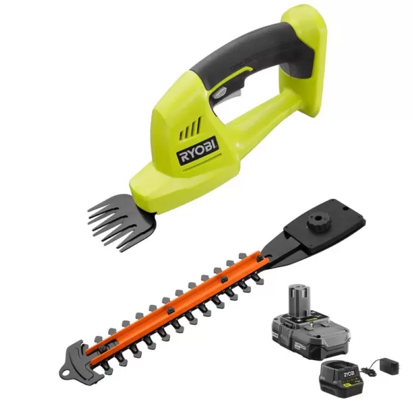 RYOBI Reconditioned ONE+ 18-Volt Lithium-Ion Cordless Grass Shear and Shrubber Trimmer - 1.3 Ah Battery and Charger Included