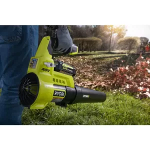 RYOBI 110 MPH 525 CFM 40-Volt Li-Ion Cordless Jet Fan Leaf Blower and 24 in Hedge Trimmer 4.0 Ah Battery and Charger Included