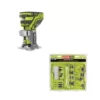 RYOBI 18-Volt ONE+ Cordless Fixed Base Trim Router with Shank Carbide Router Bit Set (15-Piece)