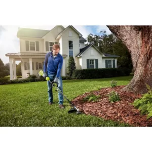 RYOBI 40-Volt Lithium-Ion Electric Cordless Battery Attachment Capable Trimmer with Blower, Hedge, Chainsaw (Tool-Only)