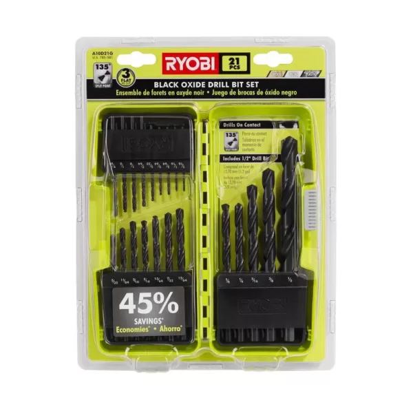 RYOBI Black Oxide Drill Bit Set (21-Piece)