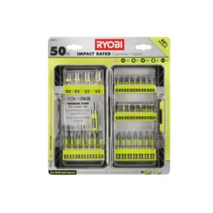 RYOBI Impact Rated Driving Kit (50-Piece) with BONUS 25FT Tape Measure