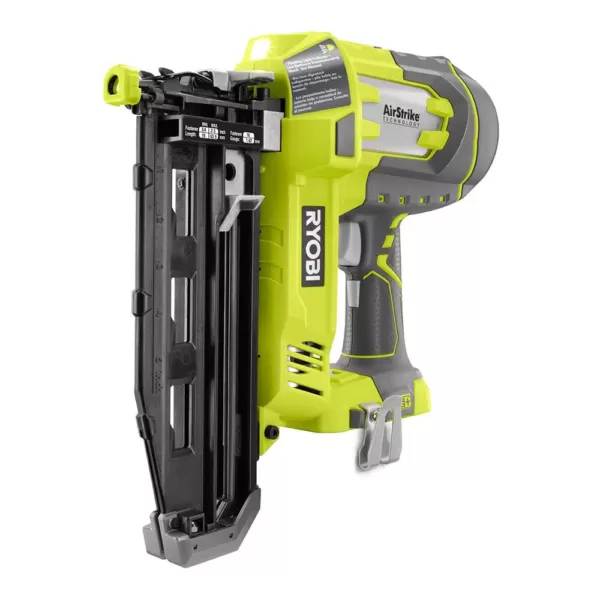 RYOBI 18-Volt ONE+ Lithium-Ion Cordless AirStrike 16-Gauge 2-1/2 in Straight Finish Nailer Kit with 1.3 Ah Battery and Charger