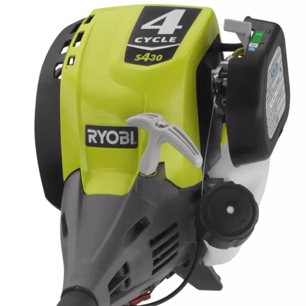 RYOBI 4-Cycle 30cc Attachment Capable Curved Shaft Gas Trimmer