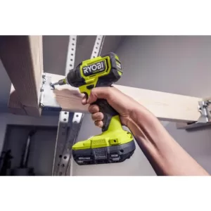 RYOBI ONE+ HP 18V Brushless Cordless Compact 1/4 in. Impact Driver, 3/8 in. Impact Wrench, (2) Batteries, Charger, and Bag