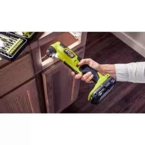 RYOBI ONE+ HP 18V Brushless Cordless Compact 1/4 in. Impact Driver and 3/8 in. Right Angle Drill with (2) Batteries, Charger