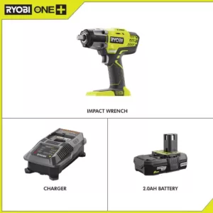 RYOBI 18-Volt ONE+ Cordless 3-Speed 1/2 in. Impact Wrench with 2.0 Ah Battery and Charger Kit