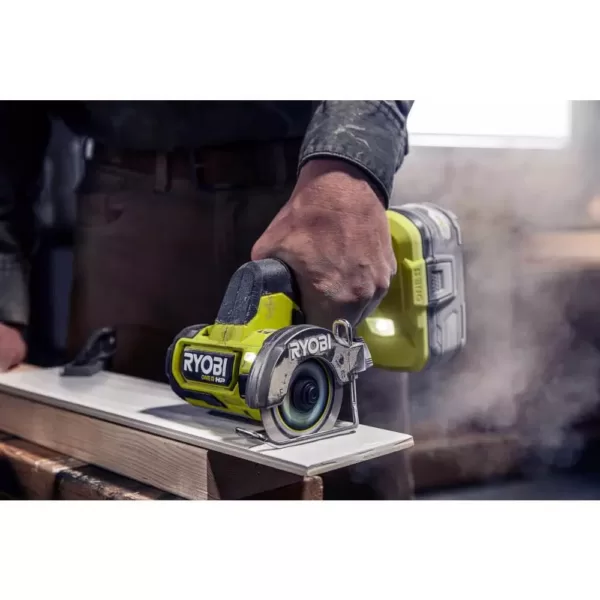 RYOBI ONE+ HP 18V Brushless Cordless Compact 3/8 in. Impact Wrench and Compact Cut-Off Tool (Tools Only)