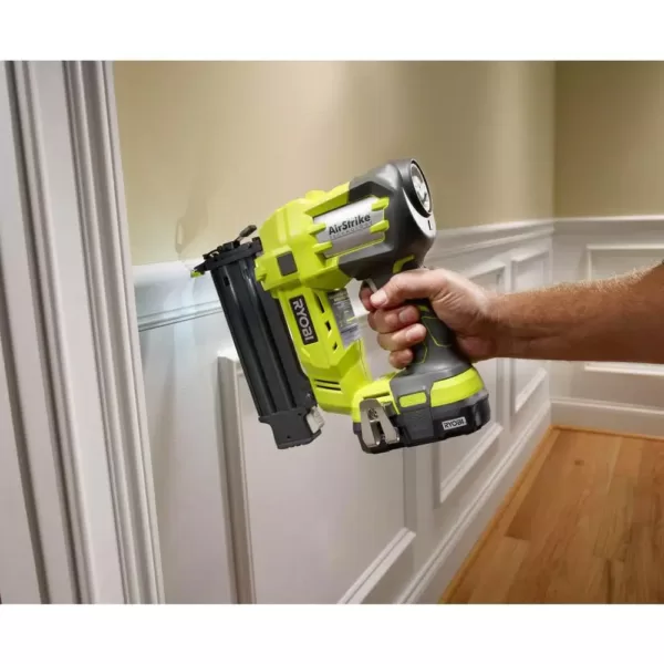 RYOBI 18-Volt ONE+ Lithium-Ion Cordless 7-1/4 in. Compound Miter Saw and AirStrike 18-Gauge Brad Nailer (Tools Only)