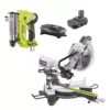 RYOBI 15 Amp 10 in. Sliding Compound Miter Saw and 18-Volt Cordless Airstrike ONE+ Pin Nailer Kit