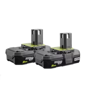 RYOBI 18-Volt ONE+ 2.0 Ah Lithium-Ion Compact Battery (2-Pack)