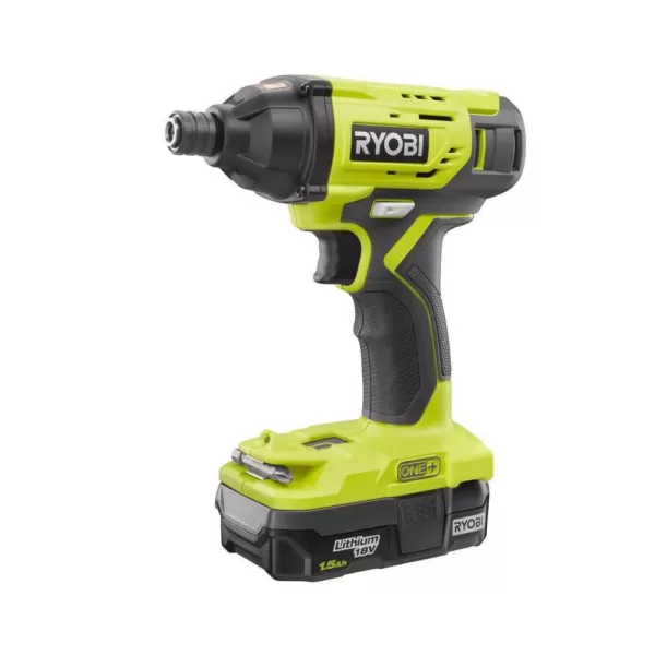 RYOBI 18-Volt ONE+ Cordless 2-Tool Combo Kit w/ (2) 1.5Ah Batteries, Charger & Bag w/ BONUS Impact Rated Driving Kit (70Piece)