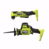 RYOBI ONE+ HP 18V Brushless Cordless Compact 3/8 in. Right Angle Drill and Compact One-Handed Reciprocating Saw (Tools Only)