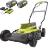 RYOBI 18 in. 40-Volt 2-in-1 Lithium-Ion Cordless Battery Walk Behind Push Mower with Two 4.0 Ah Batteries and Charger Included