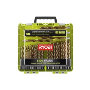 RYOBI Impact Rated Driving Kit (40-Piece) and Titanium Coated Drill Bit Set (58-Piece)