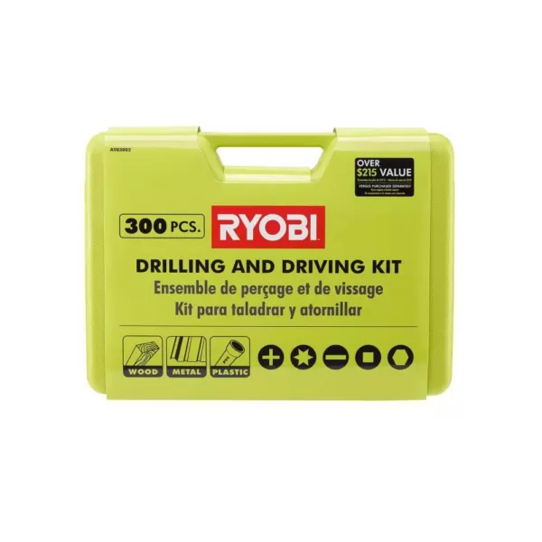 RYOBI Impact Rated Driving Kit (40-Piece) and Multi-Material Drill and Drive Kit (300-Piece)