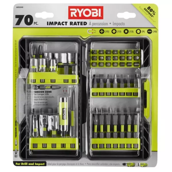 RYOBI Impact Rated Driving Kit (40-Piece) and Impact Rated Driving Kit (70-Piece)