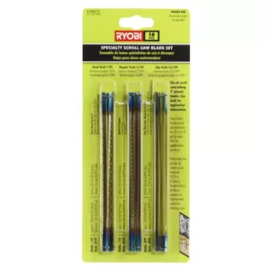 RYOBI Regular Tooth Scroll Saw Blades Assortment (18-Piece)