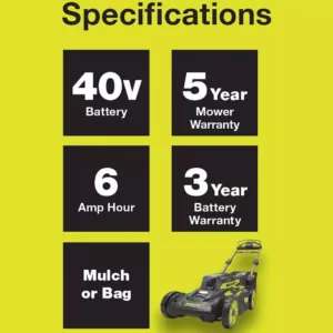 RYOBI 20 in. 40-Volt Brushless Lithium-Ion Cordless Self-Propelled Walk Behind Mower with 2 6.0 Ah Batteries, Charger Included