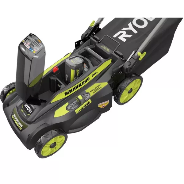 RYOBI 20 in. 40-Volt Brushless Lithium-Ion Cordless Walk Behind Self-Propelled Mower & Trimmer w/6.0 Ah Battery & Charger