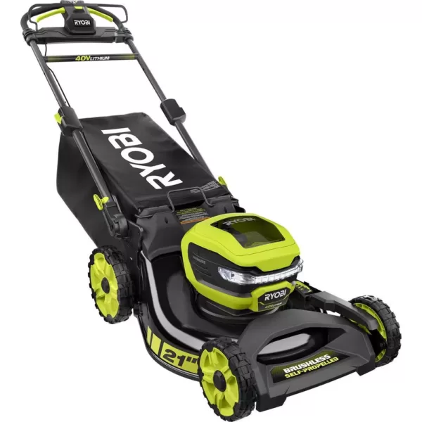 RYOBI 21 in. 40-Volt Lithium-Ion Brushless Cordless Walk Behind Self-Propelled Mower with 7.5 Ah Battery/Charger Included