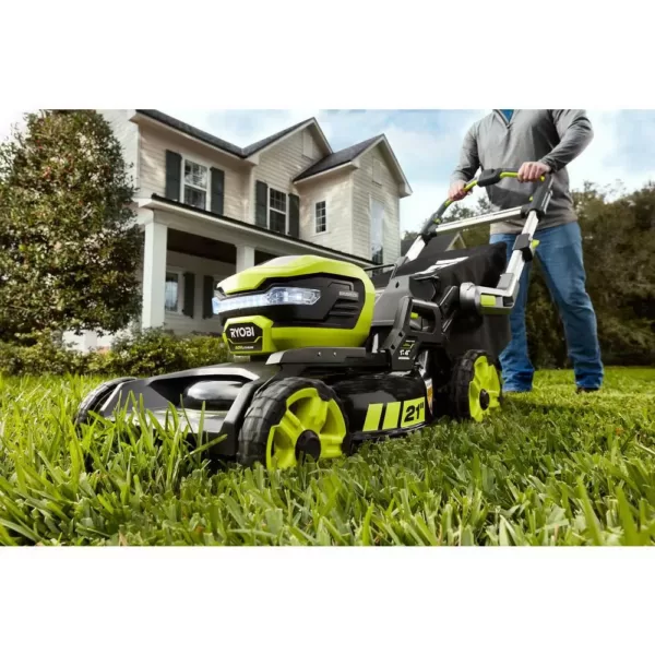 RYOBI 21 in. 40-Volt Brushless Lithium-Ion Cordless SMART TREK Self-Propelled Walk Behind Mower with 6.0Ah Battery and Charger