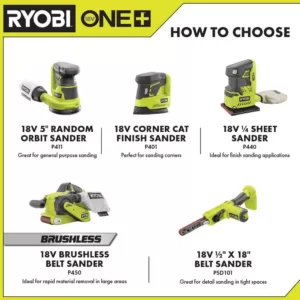 RYOBI 18-Volt ONE+ Corner Cat Finish Sander (Tool Only)