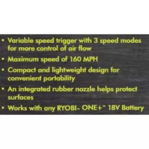 RYOBI 18-Volt ONE+ Cordless Compact Workshop Blower (Tool Only)