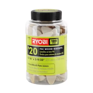 RYOBI #20 FSC Wood Biscuits (100-Piece)