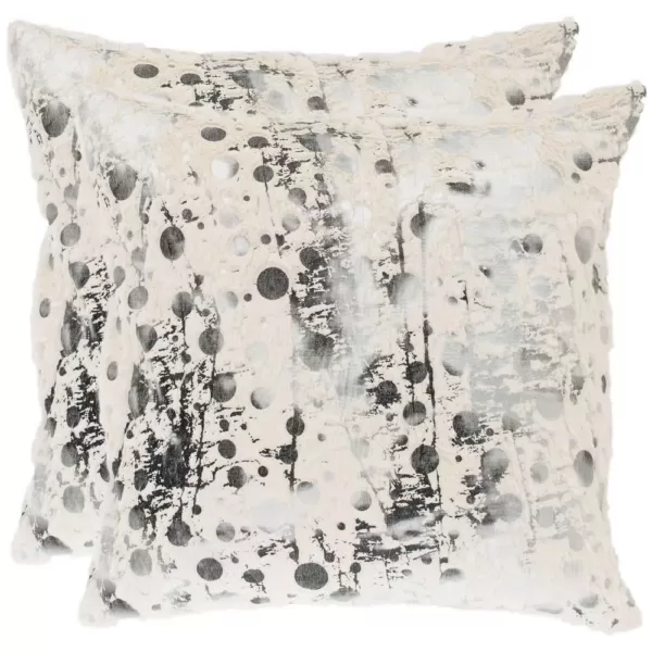 Safavieh Nars White and Charcoal Grey Graphic Down Alternative 20 in. x 20 in. Throw Pillow (Set of 2)