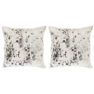 Safavieh Nars White and Charcoal Grey Graphic Down Alternative 20 in. x 20 in. Throw Pillow (Set of 2)