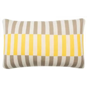 Safavieh Stone Yellow Natural Striped Down Alternative 12 in. x 20 in. Throw Pillow