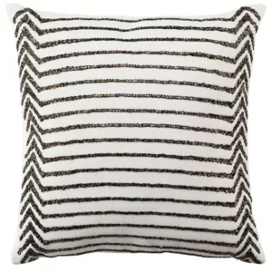 Safavieh Emilia Cream Striped Down Alternative 18 in. x 18 in. Throw Pillow