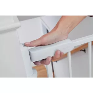 Safety 1st Ready to Install 28 in. Top of Stairs Child Safety Gate in White