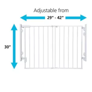 Safety 1st Ready to Install 28 in. Top of Stairs Child Safety Gate in White