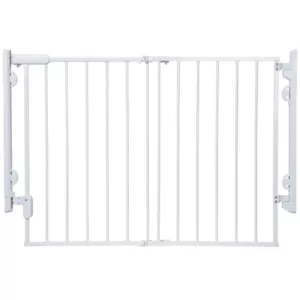 Safety 1st Ready to Install 28 in. Top of Stairs Child Safety Gate in White