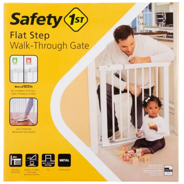 Safety 1st Flat Step 30 in. H Pressure-Mounted Child Safety Gate in White